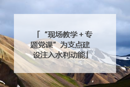 “现场教学＋专题党课”为支点建设注入水利动能