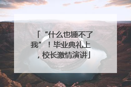 “什么也锤不了我”！毕业典礼上，校长激情演讲