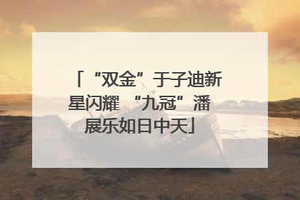 “双金”于子迪新星闪耀 “九冠”潘展乐如日中天