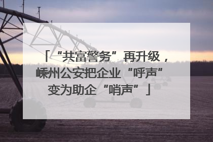 “共富警务”再升级，嵊州公安把企业“呼声”变为助企“哨声”