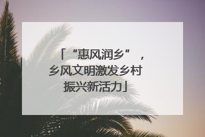 “惠风润乡”，乡风文明激发乡村振兴新活力
