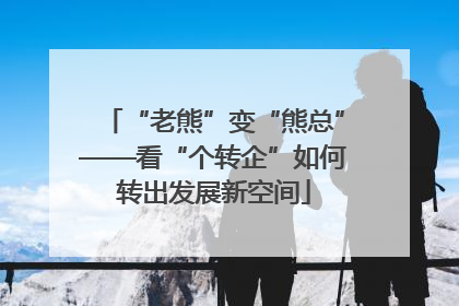 “老熊”变“熊总”——看“个转企”如何转出发展新空间
