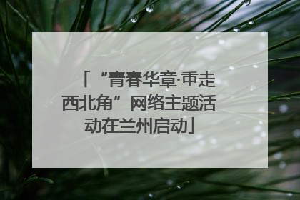 “青春华章·重走西北角”网络主题活动在兰州启动