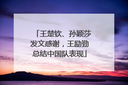 王楚钦、孙颖莎发文感谢，王励勤总结中国队表现