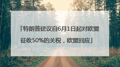 特朗普建议自6月1日起对欧盟征收50%的关税，欧盟回应