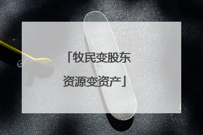 牧民变股东 资源变资产
