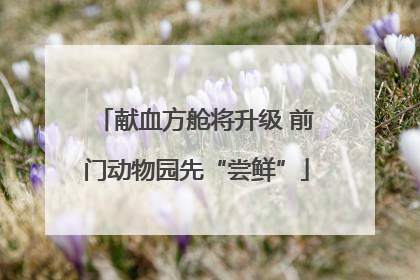 献血方舱将升级 前门动物园先“尝鲜”
