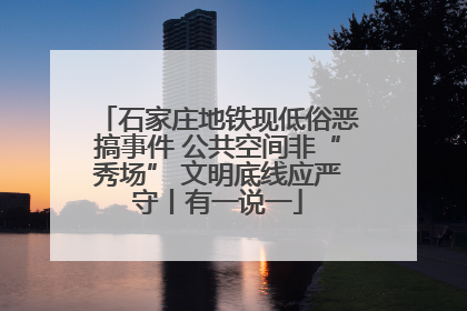 石家庄地铁现低俗恶搞事件 公共空间非“秀场” 文明底线应严守丨有一说一