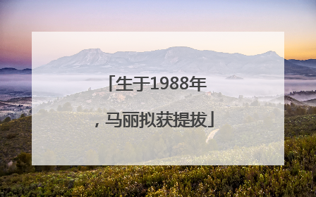 生于1988年，马丽拟获提拔