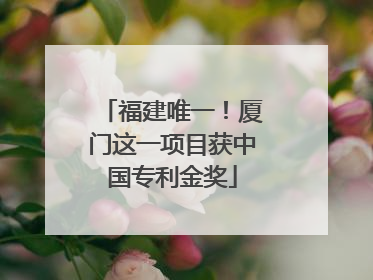 福建唯一！厦门这一项目获中国专利金奖