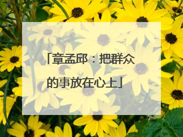 章孟邱：把群众的事放在心上
