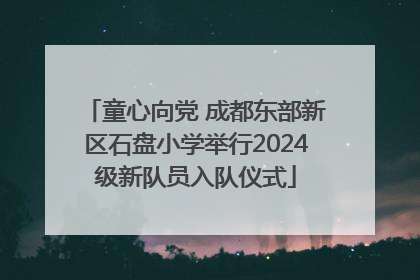 童心向党 成都东部新区石盘小学举行2024级新队员入队仪式