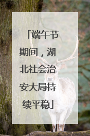 端午节期间，湖北社会治安大局持续平稳