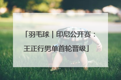 羽毛球｜印尼公开赛：王正行男单首轮晋级