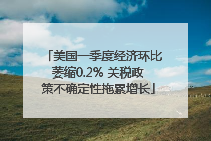 美国一季度经济环比萎缩0.2% 关税政策不确定性拖累增长