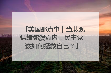 美国那点事｜当悲观情绪弥漫党内，民主党该如何拯救自己？