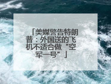 美媒警告特朗普：外国送的飞机不适合做“空军一号”