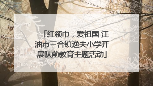红领巾，爱祖国 江油市三合镇逸夫小学开展队前教育主题活动