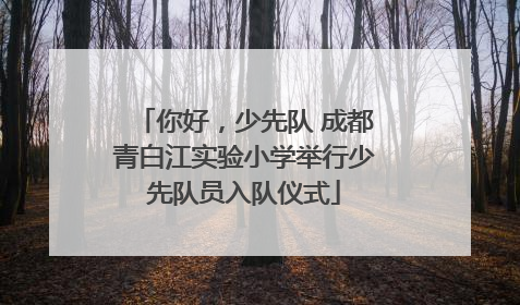 你好，少先队 成都青白江实验小学举行少先队员入队仪式
