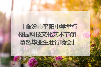临汾市平阳中学举行校园科技文化艺术节闭幕暨毕业生壮行晚会