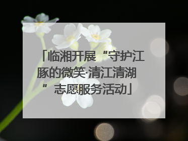 临湘开展“守护江豚的微笑·清江清湖”志愿服务活动