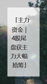 主力资金｜4股尾盘获主力大幅抢筹