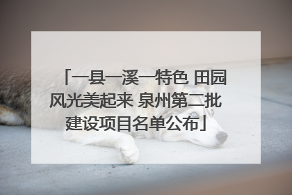 一县一溪一特色 田园风光美起来 泉州第二批建设项目名单公布