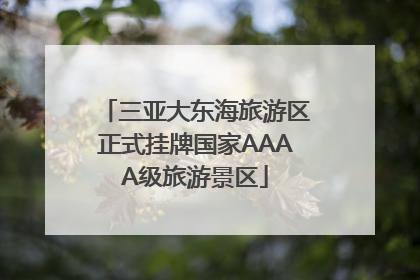 三亚大东海旅游区正式挂牌国家AAAA级旅游景区