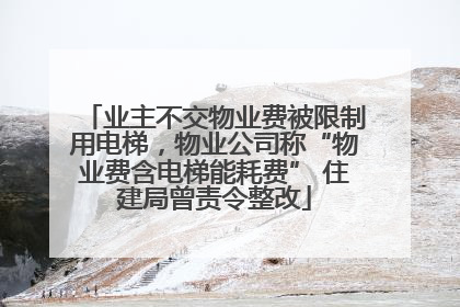 业主不交物业费被限制用电梯，物业公司称“物业费含电梯能耗费” 住建局曾责令整改
