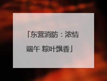 东营消防：浓情端午 粽叶飘香