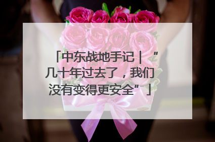 中东战地手记｜“几十年过去了，我们没有变得更安全”