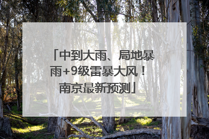 中到大雨、局地暴雨+9级雷暴大风！南京最新预测