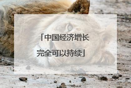 中国经济增长完全可以持续