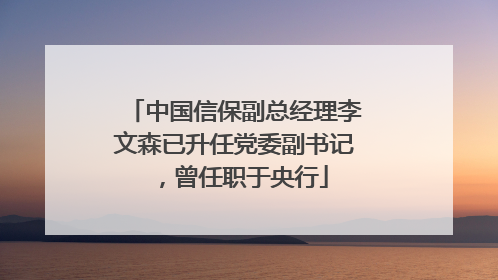 中国信保副总经理李文森已升任党委副书记，曾任职于央行
