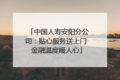中国人寿安阳分公司：贴心服务送上门 金融温度暖人心