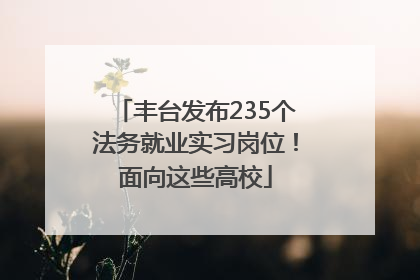 丰台发布235个法务就业实习岗位！面向这些高校