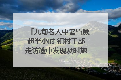 九旬老人中暑昏厥超半小时 镇村干部走访途中发现及时施救｜看见正能量