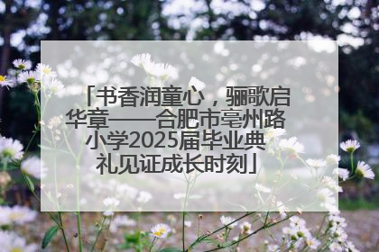 书香润童心，骊歌启华章——合肥市亳州路小学2025届毕业典礼见证成长时刻