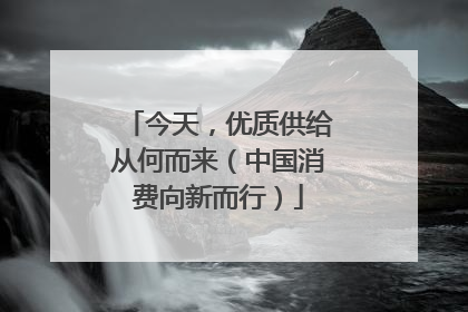 今天，优质供给从何而来（中国消费向新而行）