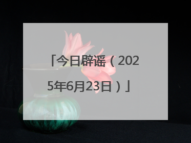今日辟谣（2025年6月23日）