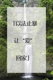 以法止暴 让“爱”回家