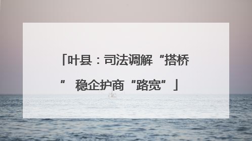叶县：司法调解“搭桥” 稳企护商“路宽”