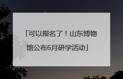 可以报名了！山东博物馆公布6月研学活动
