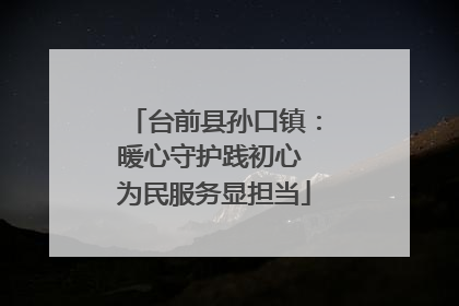 台前县孙口镇：暖心守护践初心 为民服务显担当