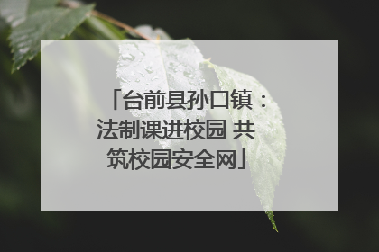 台前县孙口镇：法制课进校园 共筑校园安全网