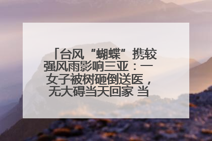 台风“蝴蝶”携较强风雨影响三亚：一女子被树砸倒送医，无大碍当天回家 当地已紧急清障
