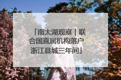 南太湖观察｜联合国直属机构落户浙江县城三年间