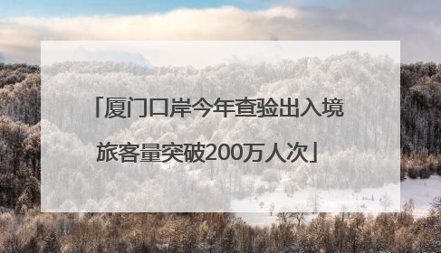 厦门口岸今年查验出入境旅客量突破200万人次