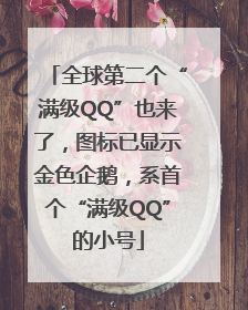 全球第二个“满级QQ”也来了，图标已显示金色企鹅，系首个“满级QQ”的小号