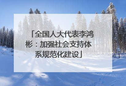 全国人大代表李鸿彬：加强社会支持体系规范化建设